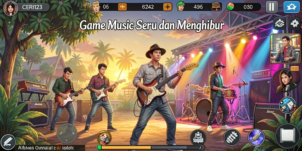 Screenshot CERI123 menampilkan gameplay musik yang interaktif dan seru.