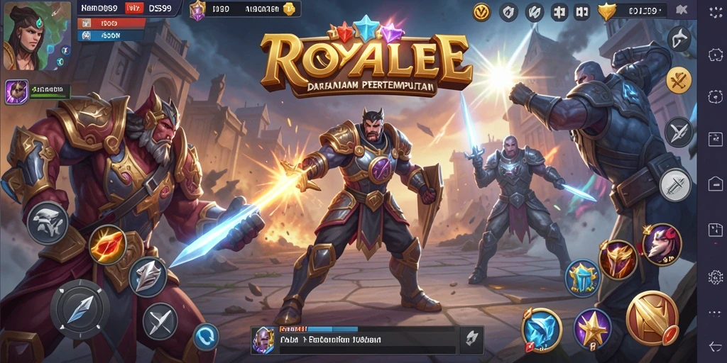 Screenshot gameplay DS99 menunjukkan aksi intens Battle Royale yang seru.