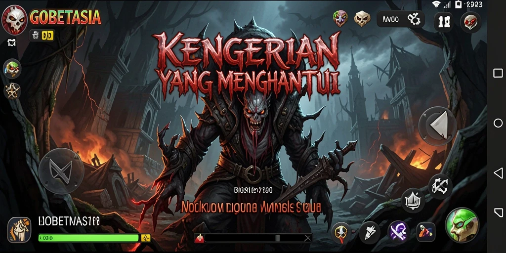 Gameplay menegangkan di GOBETASIA dengan suasana menyeramkan.