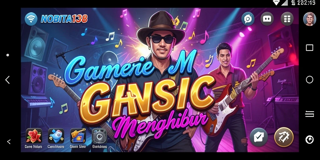 Tampilan gameplay NOBITA138 menampilkan keseruan bernyanyi dan menikmati musik.