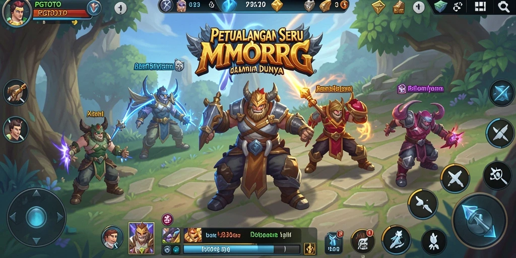 Tampilan gameplay PGTOTO menunjukkan pertarungan epik dalam dunia MMORPG.