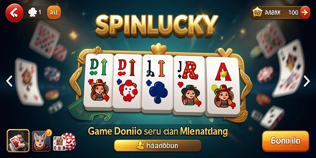 Tampilan gameplay seru game Domino SPINLUCKY.