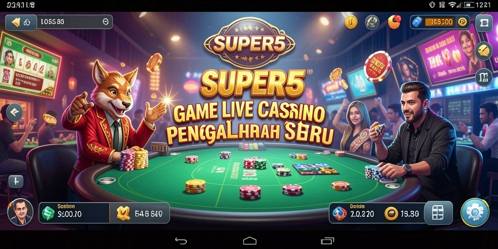 Gameplay Live Casino SUPER5 yang mendebarkan dengan dealer langsung.