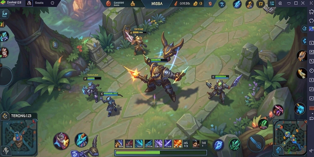 Tampilan gameplay seru dari TERONG123 di arena MOBA.